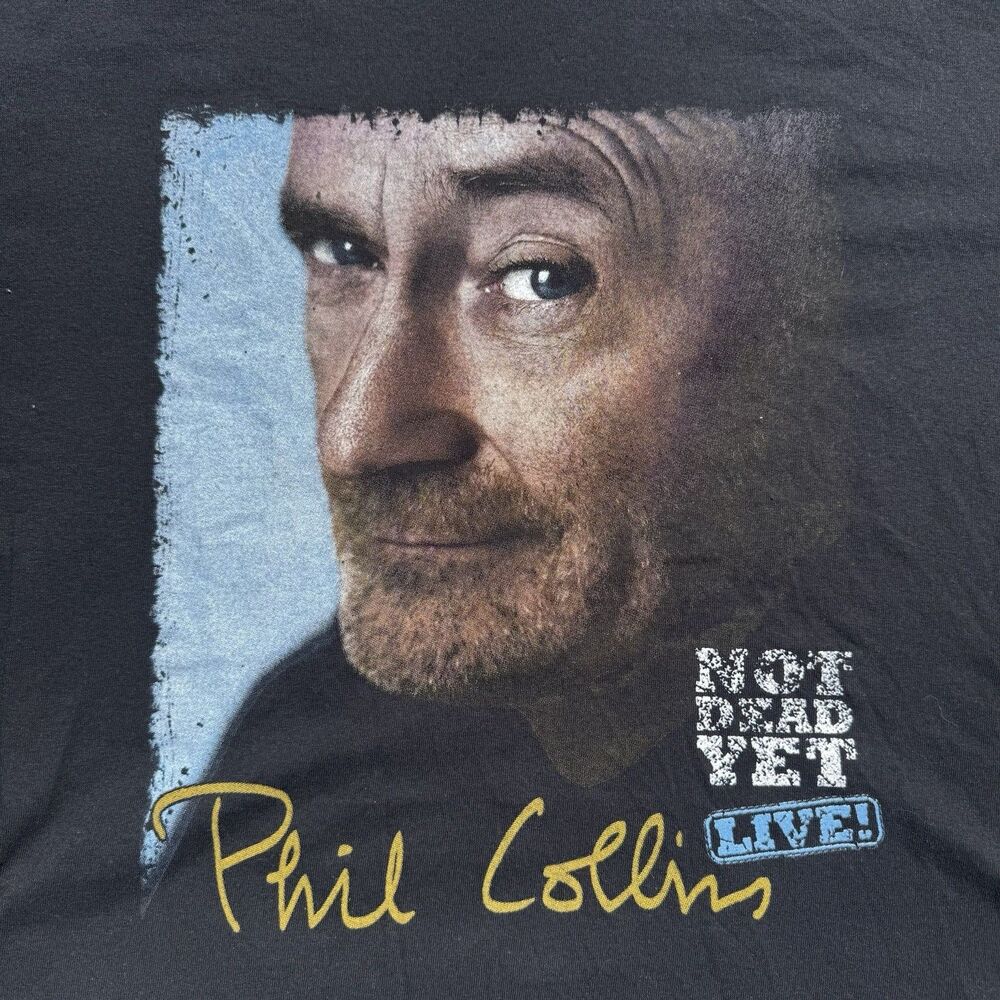 Phil Collins Not Dead Yet Live Tour T-Shirt 2XL Black 2018 Concert Tee